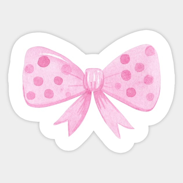 Watercolor pink bow Sticker by DreamLoudArt